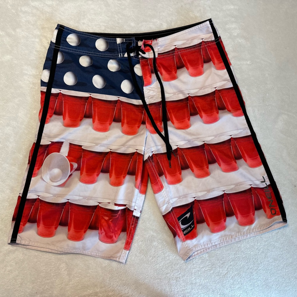 Beer Pong Solo Cup Board Shorts 32